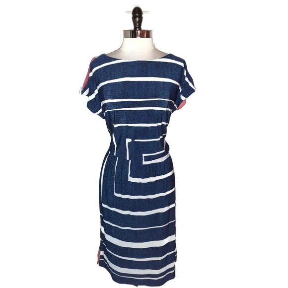 Chico's Dresses & Skirts - Chico's Size 3 = XL/16 Blue Nautical Stripes Blouson Dress Summer Vacation